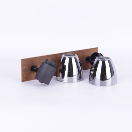 Globo - Seinäkohdevalo 2xE14/40W/230V musta/puu