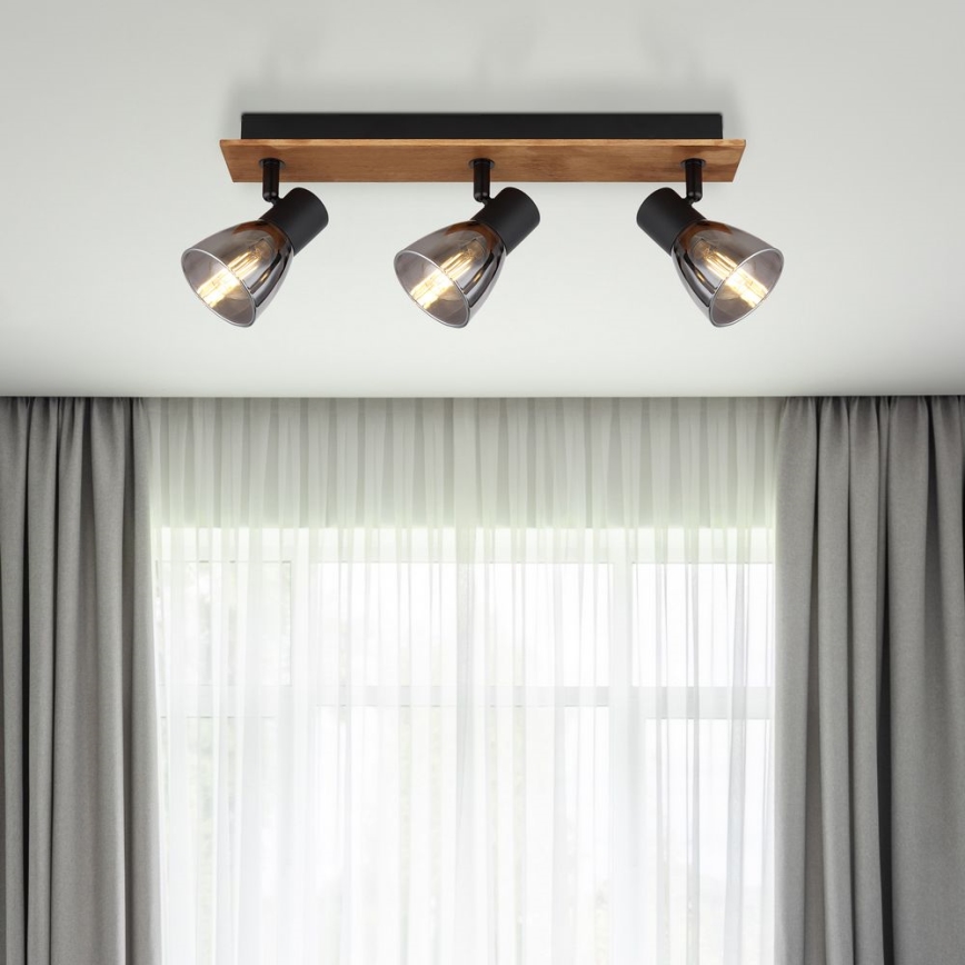 Globo - Kohdevalo 3xE14/40W/230V musta/puu