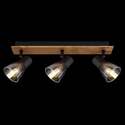 Globo - Kohdevalo 3xE14/40W/230V musta/puu