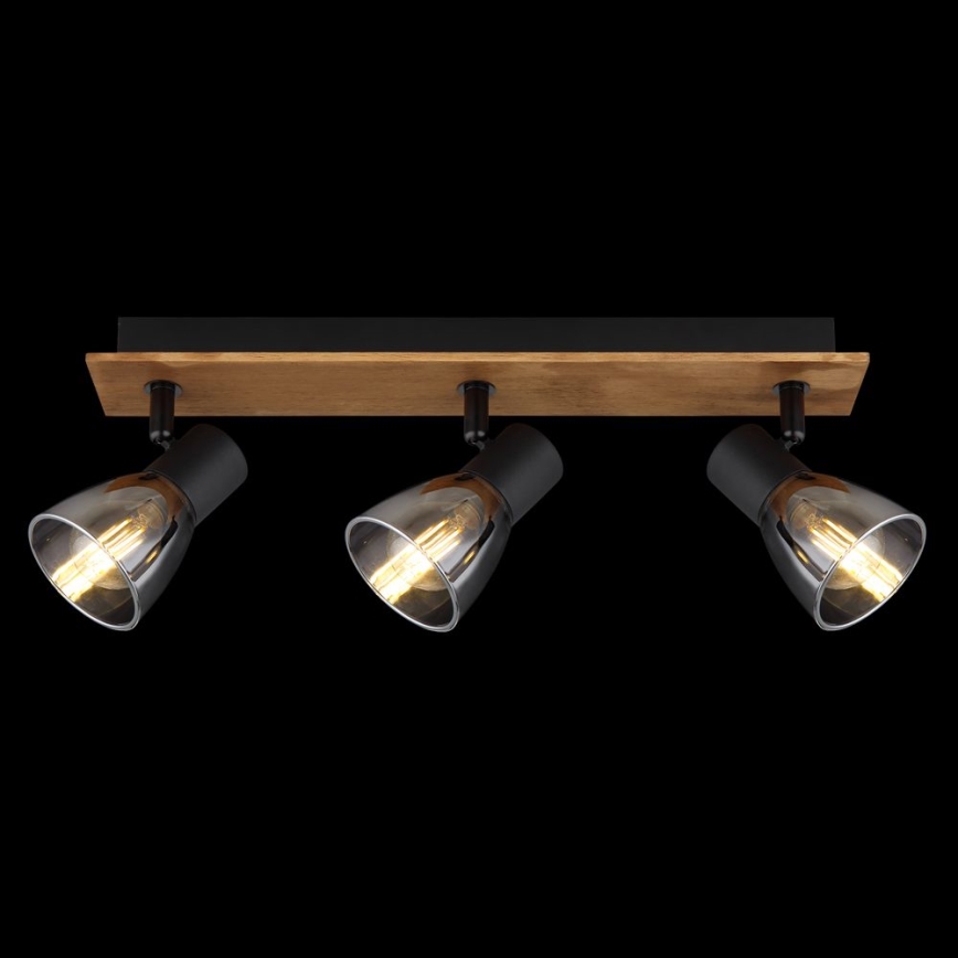 Globo - Kohdevalo 3xE14/40W/230V musta/puu