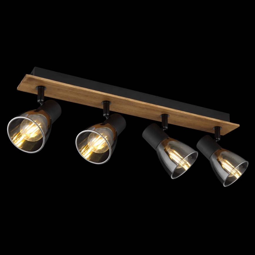 Globo - Kohdevalo 4xE14/40W/230V musta/puu