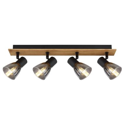 Globo - Kohdevalo 4xE14/40W/230V musta/puu