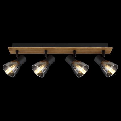 Globo - Kohdevalo 4xE14/40W/230V musta/puu