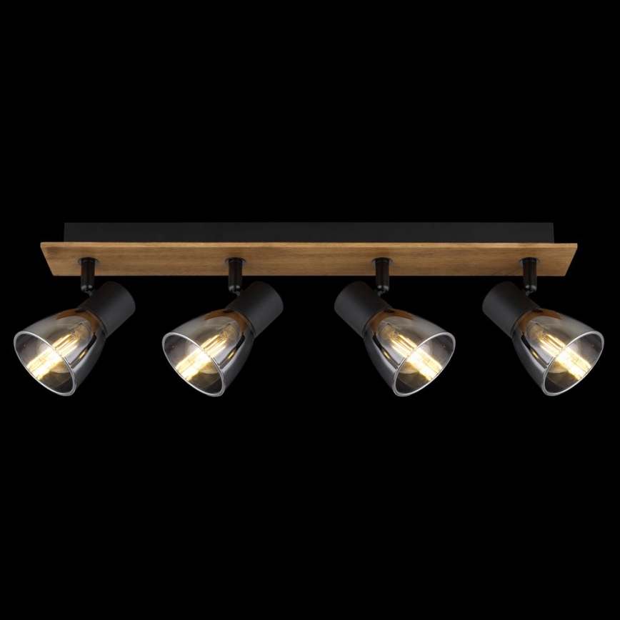 Globo - Kohdevalo 4xE14/40W/230V musta/puu