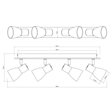 Globo - Kohdevalo 4xE14/40W/230V musta/puu
