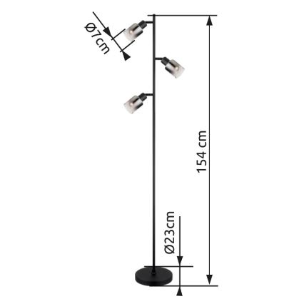 Globo - Lattialamppu 3xE14/40W/230V