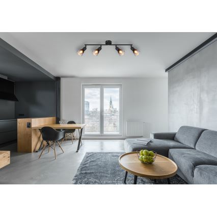 Globo - Kohdevalo 4xE14/25W/230V musta