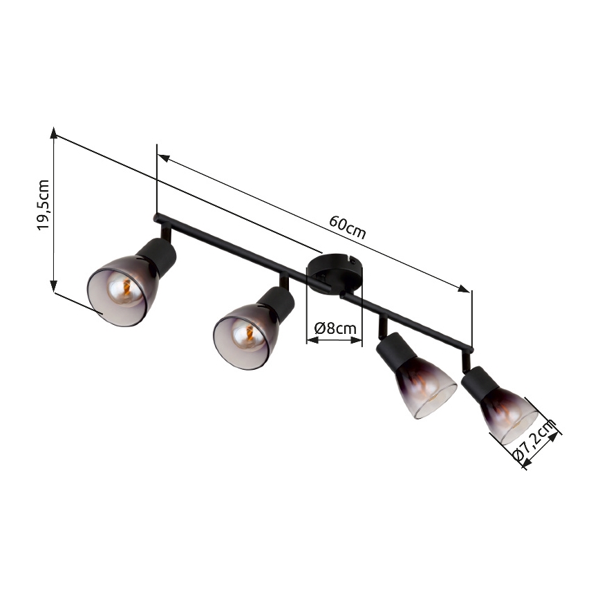 Globo - Kohdevalo 4xE14/25W/230V musta
