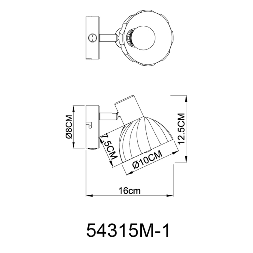 Globo - Seinäkohdevalo 1xE14/40W/230V kulta