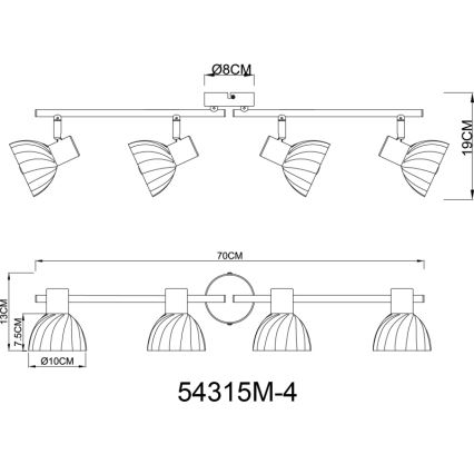 Globo - Kohdevalo 4xE14/40W/230V kulta
