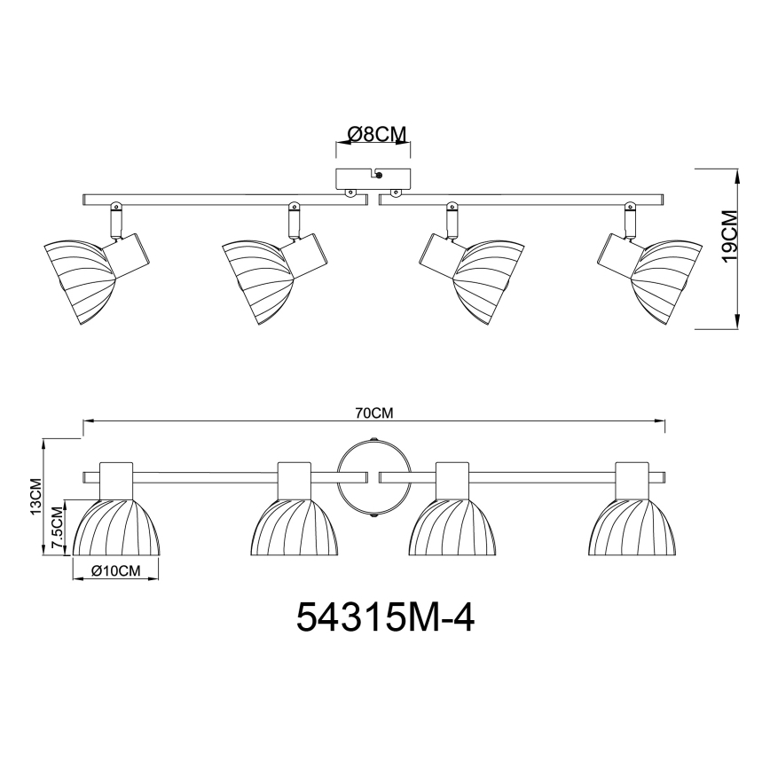Globo - Kohdevalo 4xE14/40W/230V kulta
