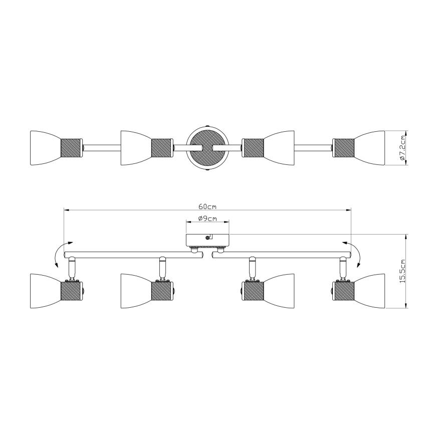 Globo - Kohdevalo 4xE14/40W/230V tuhka
