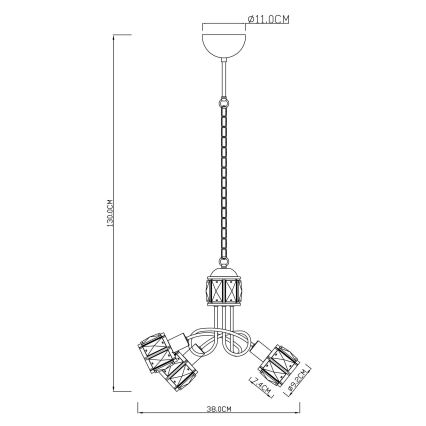 Globo - LED-riippuvalaisin ketjulla 3xE14/40W/230V + LED/5W