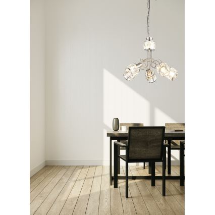 Globo - LED-riippuvalaisin ketjulla 5xE14/40W/230V + LED/5W