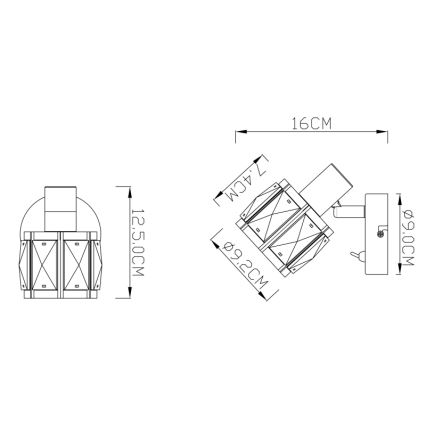 Globo 54357-1 - Seinävalaisin INDIANA 1xE14/40W/230V