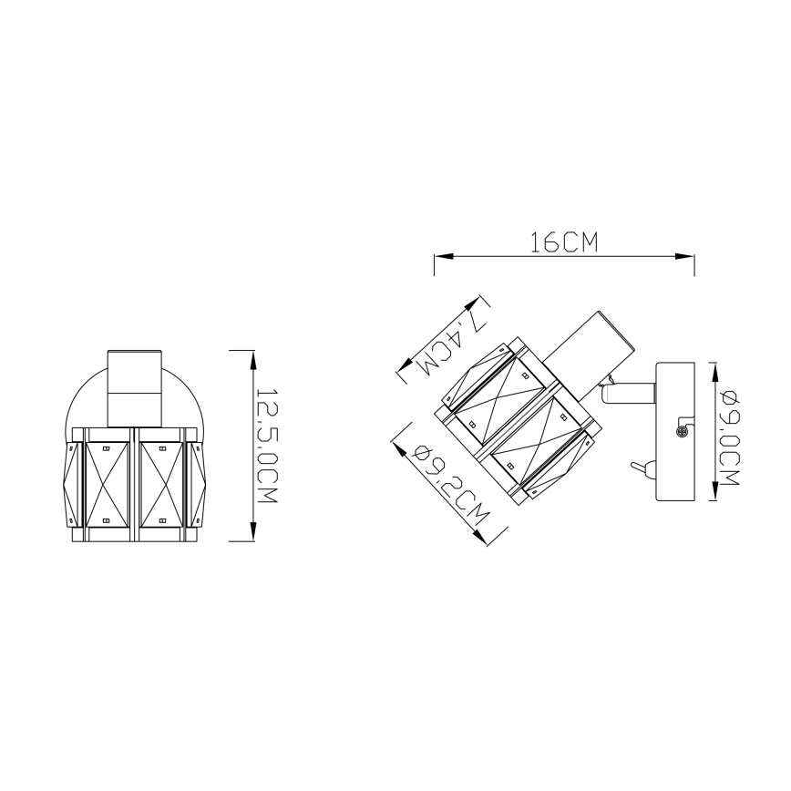 Globo 54357-1 - Seinävalaisin INDIANA 1xE14/40W/230V