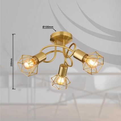 Globo - Kiinteä kattokruunu 3xE14/40W/230V kulta