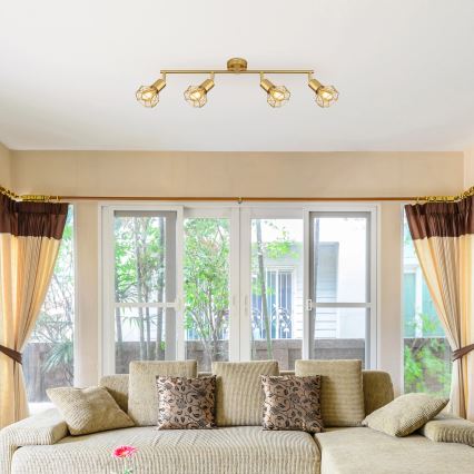 Globo - Kohdevalo 4xE14/40W/230V kulta