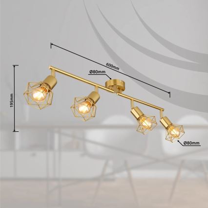 Globo - Kohdevalo 4xE14/40W/230V kulta