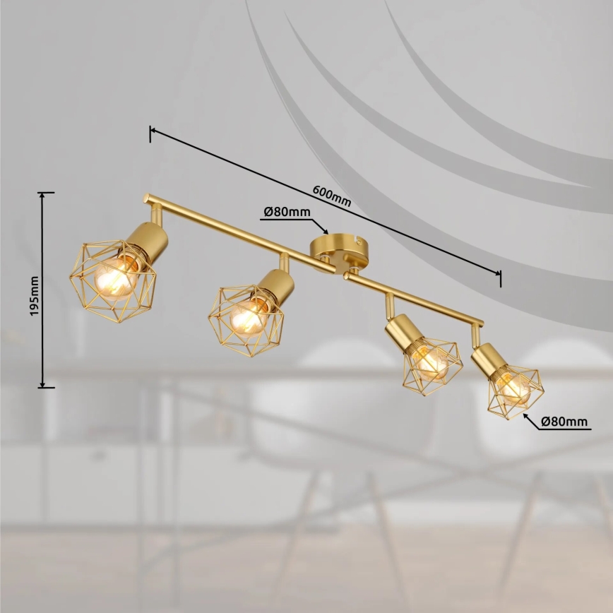 Globo - Kohdevalo 4xE14/40W/230V kulta