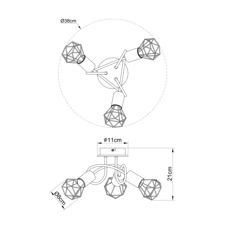Globo - Pinta-asetettava kattokruunu 3xE14/40W/230V