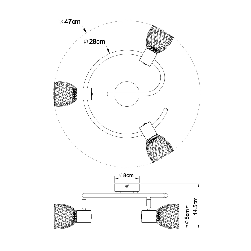 Globo - Kohdevalo 3xE14/40W/230V mattakromi