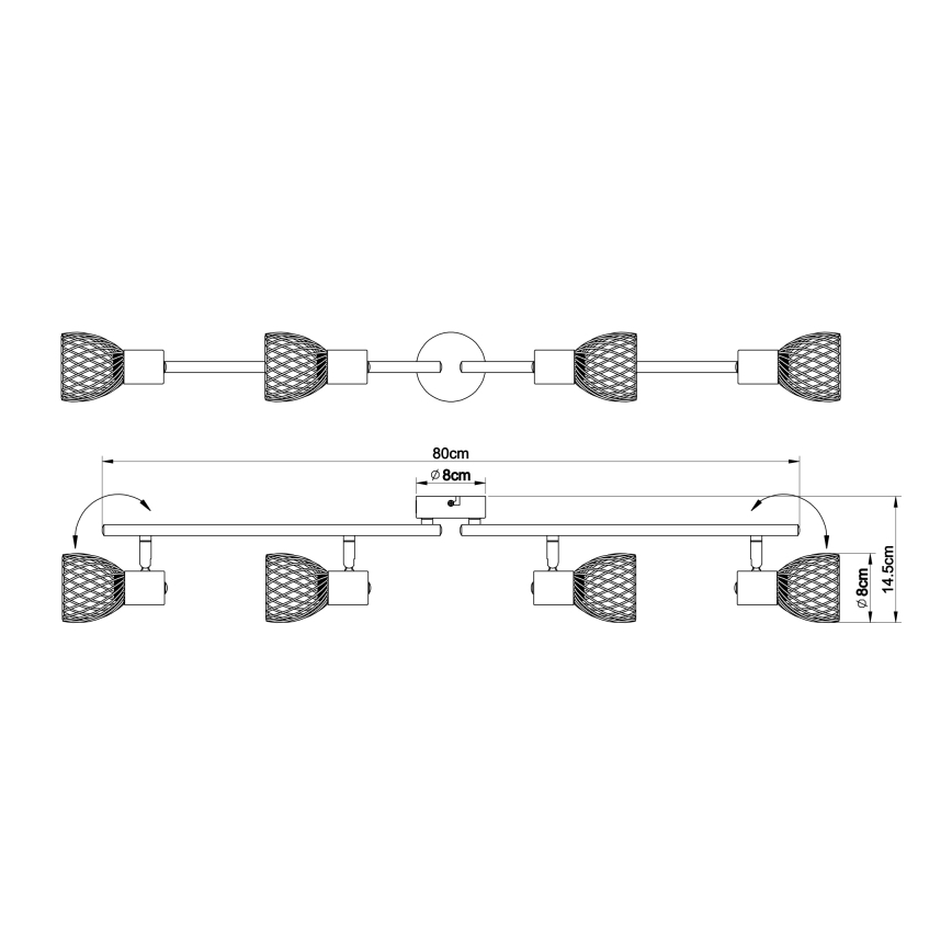 Globo - Kohdevalo 4xE14/40W/230V mattakromi