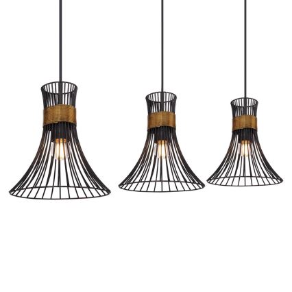 Globo - Kattokruunu narulla 3xE27/60W/230V