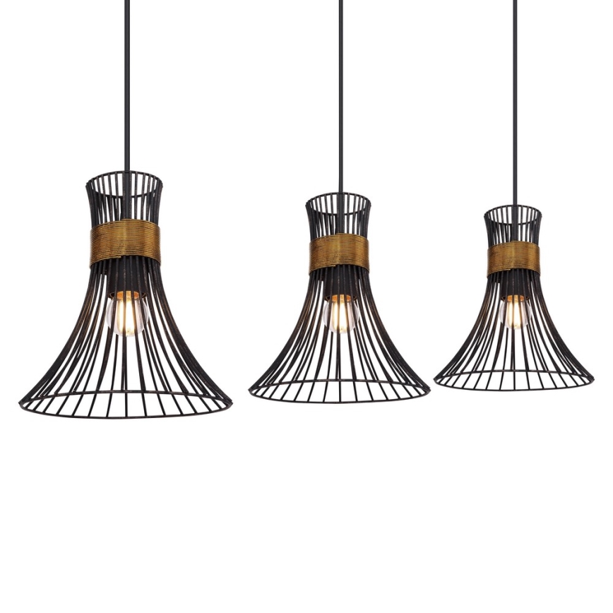 Globo - Kattokruunu narulla 3xE27/60W/230V