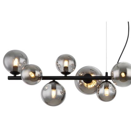 Globo - LED-kattokruunu johdossa 13xG9/3,5W/230V savuinen/musta