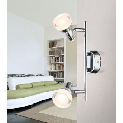 Globo - LED-kohdevalaisin 2xLED/4W/230V kiiltävä kromi