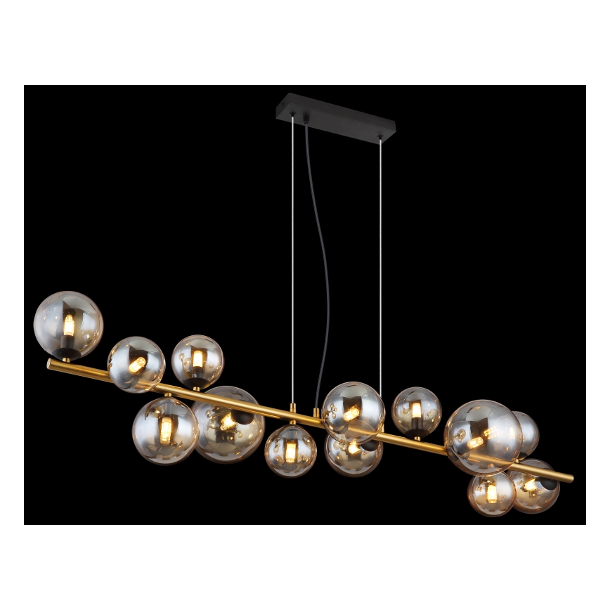 Globo - LED-riippuvalaisin vaijerilla 13xG9/3,5W/230V messinki