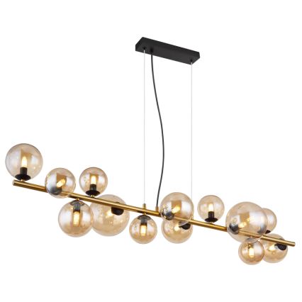 Globo - LED-riippuvalaisin vaijerilla 13xG9/3,5W/230V messinki