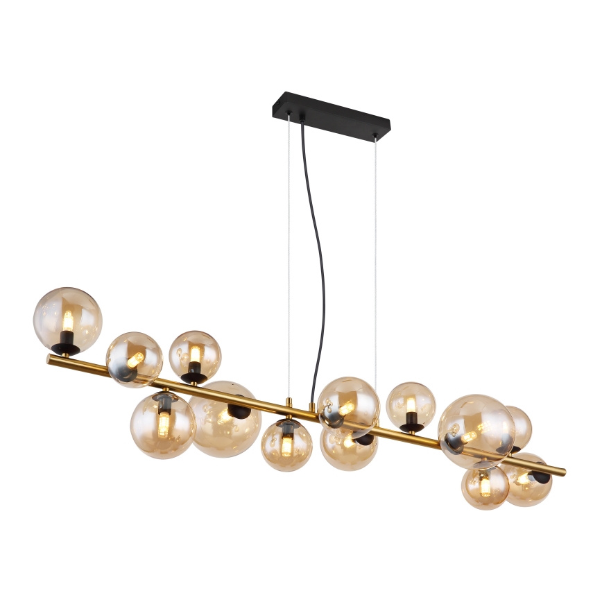 Globo - LED-riippuvalaisin vaijerilla 13xG9/3,5W/230V messinki
