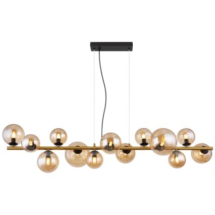 Globo - LED-riippuvalaisin vaijerilla 13xG9/3,5W/230V messinki