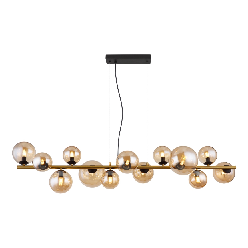 Globo - LED-riippuvalaisin vaijerilla 13xG9/3,5W/230V messinki
