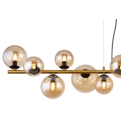 Globo - LED-riippuvalaisin vaijerilla 13xG9/3,5W/230V messinki