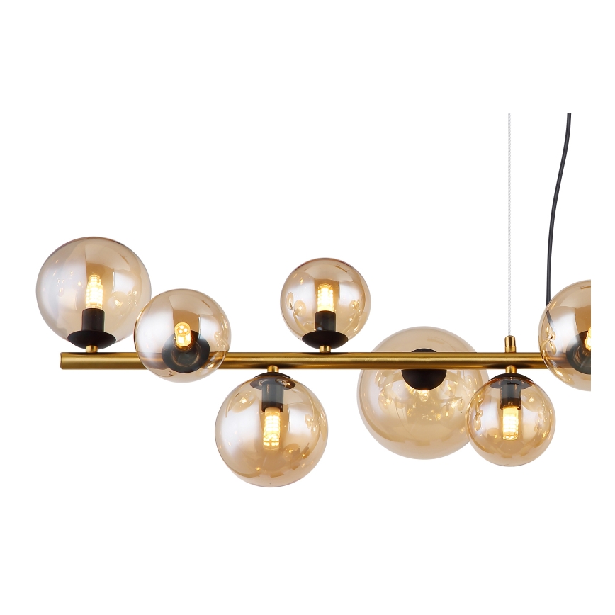 Globo - LED-riippuvalaisin vaijerilla 13xG9/3,5W/230V messinki
