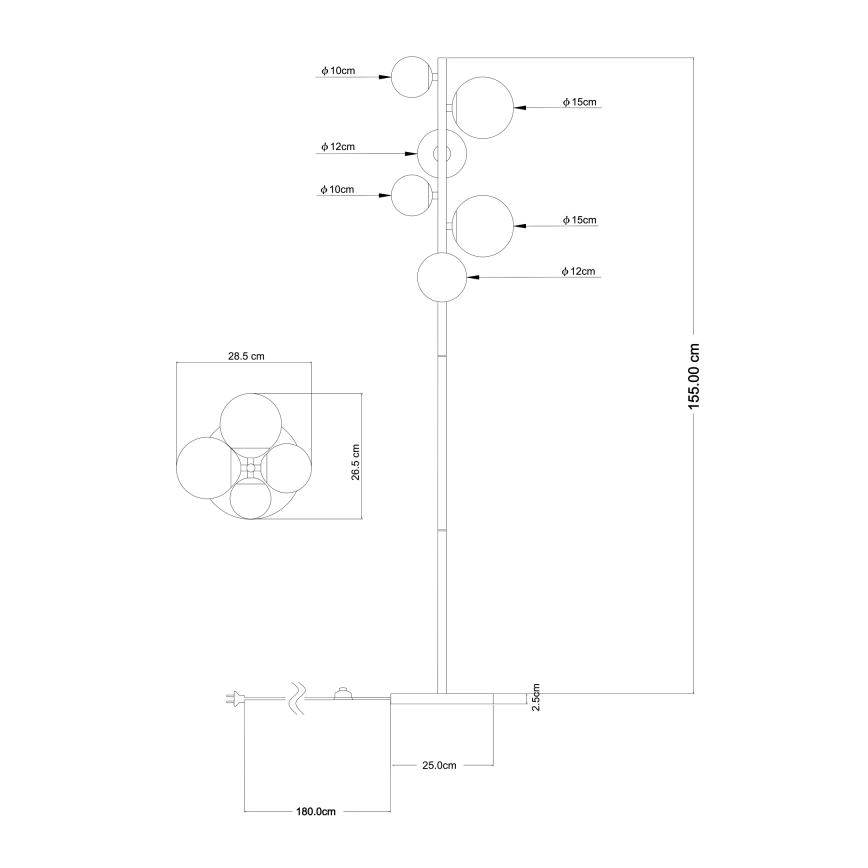 Globo - LED-lattiavalaisin 6xG9/3W/230V messinki