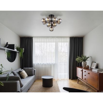 Globo - Kiinteä kattokruunu 13xG9/5W/230V halkaisija 56 cm musta