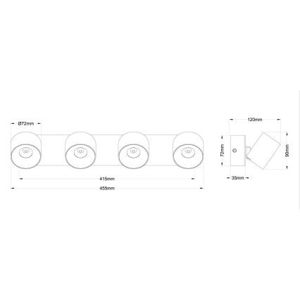 Globo - LED-kohdevalaisin 4xLED/6W/230V