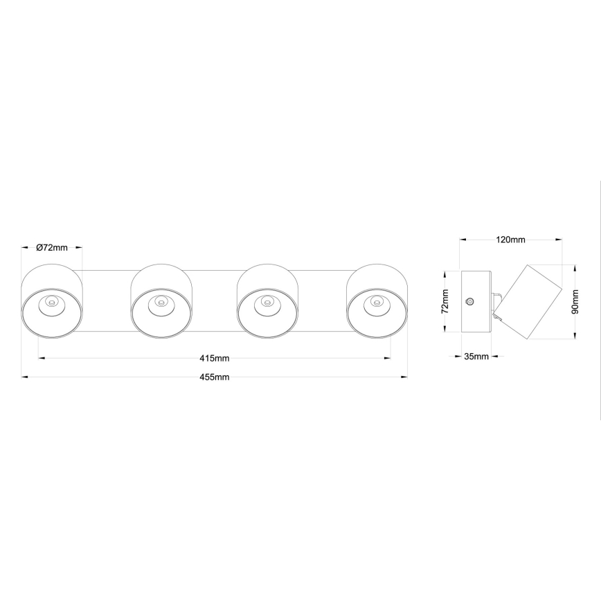 Globo - LED-kohdevalaisin 4xLED/6W/230V