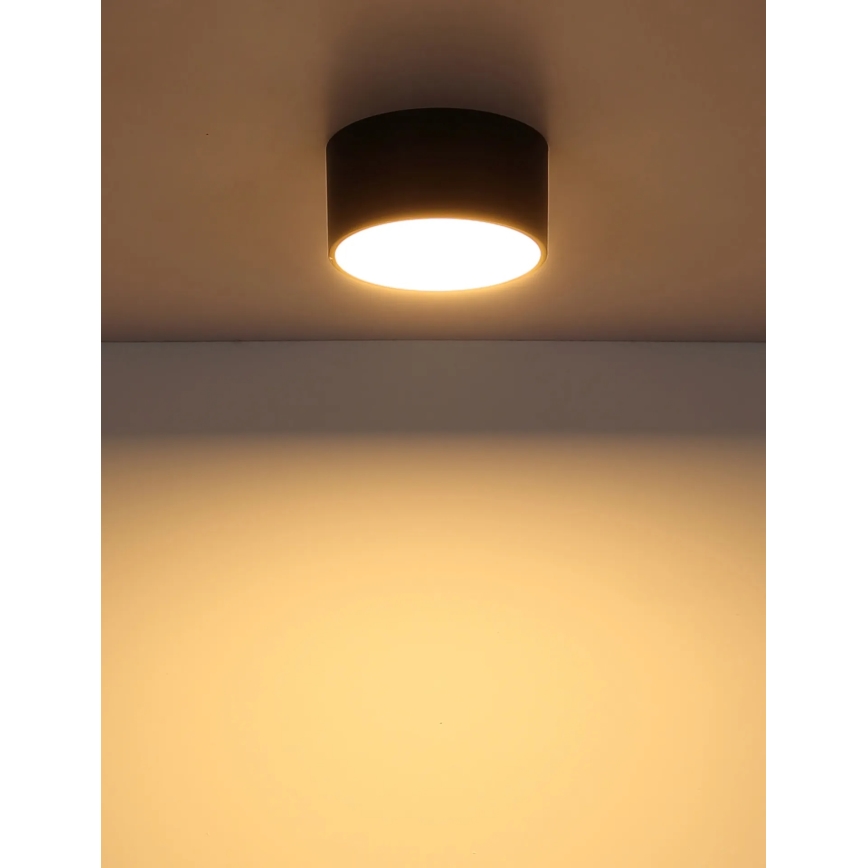 Globo - LED-kattovalaisin, 12 W, 230 V, 3000 K, halkaisija 15 cm, musta