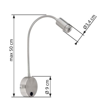 Globo - taipuisa LED-lukuvalo LED/3W/230V