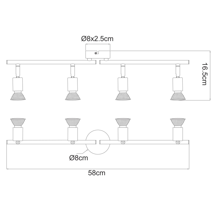 Globo - LED-kohdevalaisin 4xGU10/3W/230V