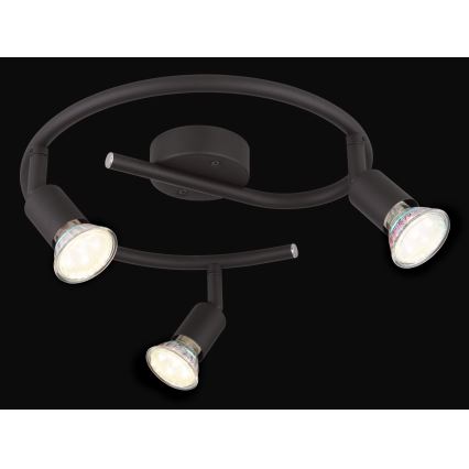 Globo - LED-kohdevalaisin 3xGU10/3W/230V musta