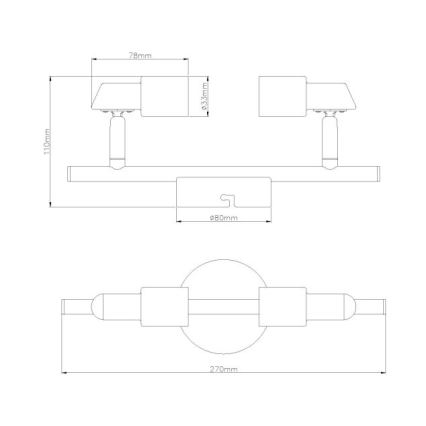 Globo - LED-kohdevalaisin 2xGU10/3W/230V