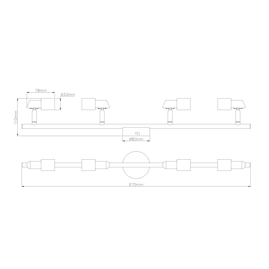 Globo - LED-kohdevalaisin 4xGU10/3W/230V