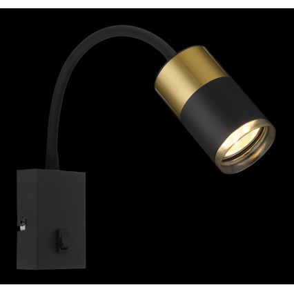 Globo - Seinäkohdevalo 1xGU10/25W/230V musta/kulta