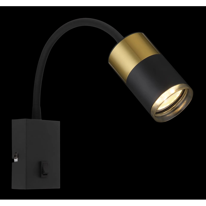Globo - Seinäkohdevalo 1xGU10/25W/230V musta/kulta